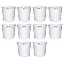 10 Pcs 6 Inches White Nursery Flower Pots For Garden