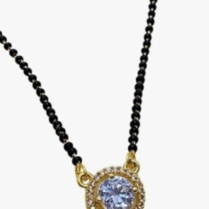 Diamond Gold Plated Fancy Mangalsutra Brass Mangalsutra With Intricate Design