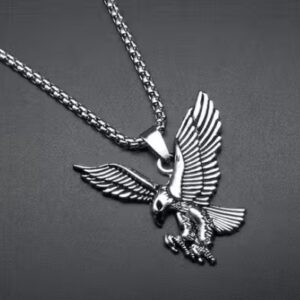 Stylish Flying Eagle Chain Pendant For Men And Boy Silver Stainless Steel