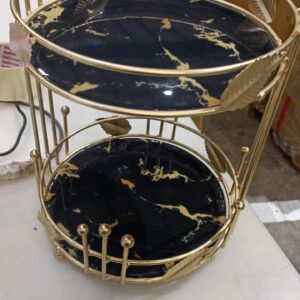Cake Stand Golden Black Colour 2 Layer