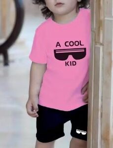 Kids Tshirt And Shorts Color Pink And Red Size 0 To 2 Month