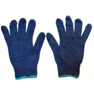 Blue Colour Cotton Knitted Hand Gloves Pack Of 10