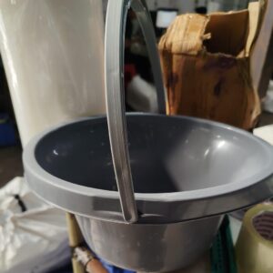 Grey Colour Fruit Basket Plastic With Handle