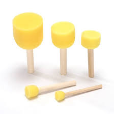 Ubersweet5Pieces Round Set Wooden Handle Sponge Learning Birthday Gift For Diy Crafts Art Supplies