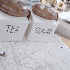 Off White Kitchen Jar Set Of 2