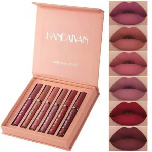 Handaiyan Lipstick Set Matte Liquid 6 Colors Long Lasting Waterproof 2Point5Ml