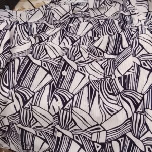 Shein Men Half Sleeves Shirt Black And White Printed Size L