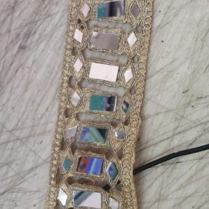 Golden Color Mirror Design Lace 5 Meter