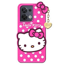 Pink Color Kitty Design Phone Back Cover For Oppo Reno 8 Pro