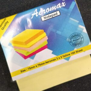 Aeromax Notepad Sticky Notes 3X3 Yellow Color100 Sheets