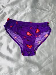 Purple Underwear With A Heart Pattern Size Xl