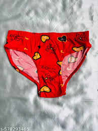 Red WomenS Panties With A Heart Print Size Xl