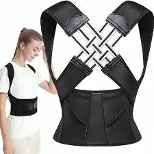Black Neoprene Posture Corrector Belt For Men Women