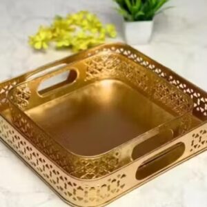 Ad Creations Gold Serving Tray Set