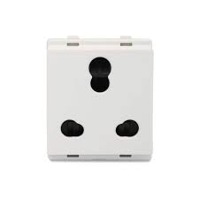 Livia Electric Plastic 10A16A 3 Pin Socket With Shutter White