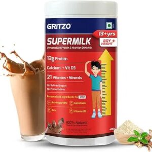 Gritzo Supermilk Height 13 Plus Y Boys 13G Protein Powder Double Chocolate 400Gm