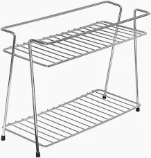 Stainless Steel Spice Organiser For Boxes Containers Kitchen Rack 2 Tier