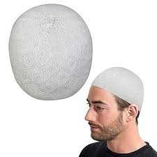 Zoas Muslim Islamic Namaz Topi Prayer Cap MenS In Shiny White Color Fine Fabric
