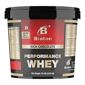 Bioton Performance Whey Protein 10 Lbs 4 Point 54 Kg Rich Chocolate 25 Gm Protein Per Serving Muscle Growth Recovery