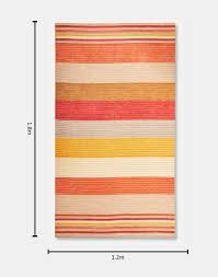 Trinav Hand Woven Woollen Cotton Blend Dhurrie Multicolour Size L