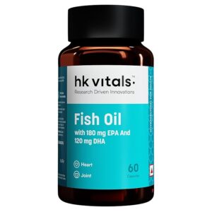 Hk Vitals Fish Oil Men Women 60 Capsules 1000Mg Omega 3 180 Mg Epa 120 Mg Dha