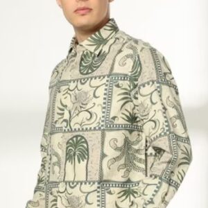 John Players Jeans Men Floral Print Regular Fit Cotton Shirt Size S