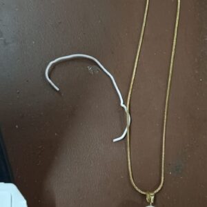 AddyS Handmade Wire Wrapped Elegant Gold Chain With Pearl Pendant