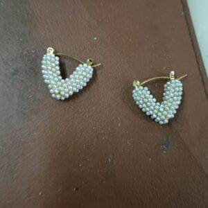 New 2025 Exquisite Stainless Imitation Pearls Luxury Small Hoop Earrings Accessories Creative Gift