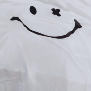 White Color Printed Vest Hoodie For Men Size M