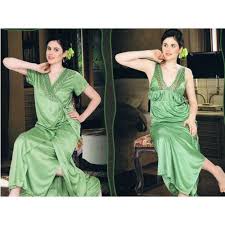 Women Night Dreas Green Color Size14