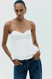 Zara Women Top White Color Size S