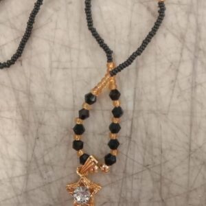 Golden Star And Black Beads Mangalsutra For Women