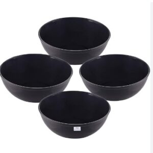 Noodle Bowl Black Color 300 Ml Pack Of 4 Plastic