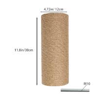 Cat Scratching Post Wooden Hemp Rope 1Pc