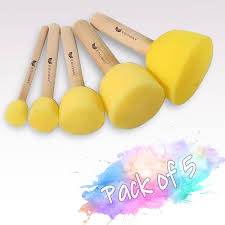 Round Paint Foam Brush Set Of 5