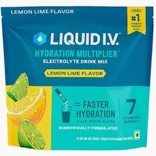 Liquid Iv Hydration Multiplier Electrolyte Drink Mix Lemon Lime Flavour 24X16G