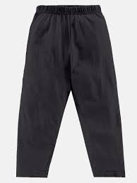 Kiddopanti Boys Solid Pyjama Pant With Single Pocket Black Colour