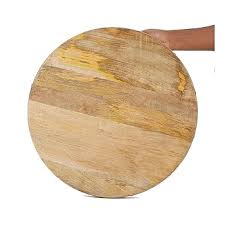 Mind Reader Wood Wooden Spinning Lazy Susan Rotating Organizer Thick Single Turntable Brown