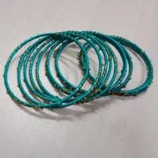 Green Round Floral Dhaga Fancy Bangle Set Size 2X6 For Women