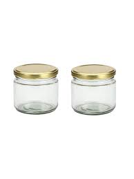 Transparent Glass Jar 350 Ml Pack Of 2