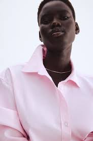 H And M Pink Color Women Short Shirt Half Sleeve Size L