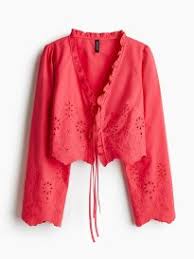 H And M Women Pink Color Blouse Top Size L