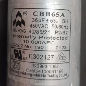 Ac Capacitor 36Uf For Air Motor