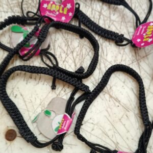 Black Braided Bracelet Set Of 5