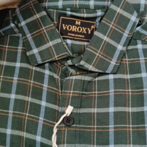 Mens Checked Shirt Green Size M