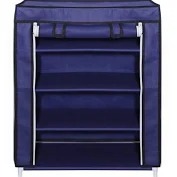 Navy Blue Color 3 Layer Shoe Rack