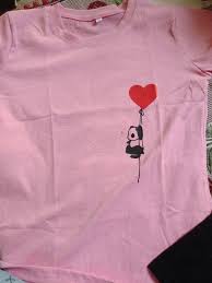 Pink Colour Printed T Shirt Size L For Women