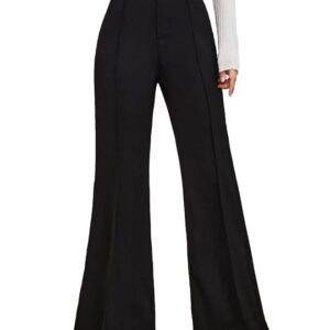 Kotty Womens Solid High Rise Relaxed Fit Trouser Black Size 28