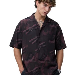 The Souled Store Oversized Shirt Dragonfly Men And Boys Short Sleeves Size Xl