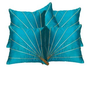 Sky Buzz Luxury Teal Decorative Throw Pillow Covers Set Of 5